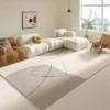 VIKAMA Simple Geometric Ins Line Wind Carpet Living Room Bed in Front of the Large Carpet Easy to Take Care of Non-slip Soft Rug