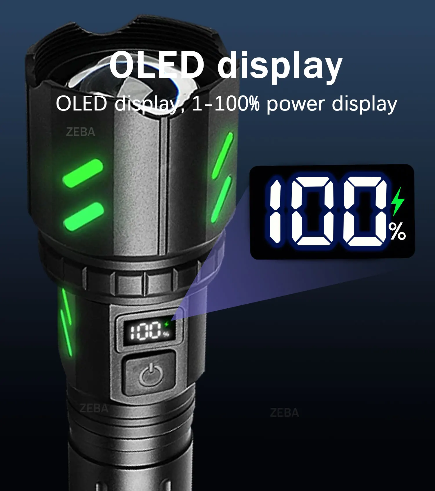 1000000 Lumen High Strong Power Rechargeable Led Flashlight Built-in Battery Zoom-able Adjustable Brightness Tactical Flashlight - Image 5