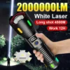 High Power Rechargeable LED Flashlight White Laser Power Bank Tactical Light Powerful Work lamp For Fishing Camping Accessories