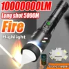 5000LM Tactical Firestarter Led Flashlight Focused Light Source Can Light A Flame Rechargeable Torch Laser Pointer for Outdoor