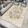 VIKAMA Vintage Persian Rug - American Abstract Faux Wool Rug with Turkish Design for Living Room, Sofa and Bed Legs